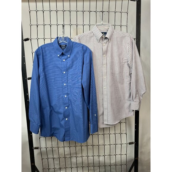 Two Chaps and Stafford Mens Classic Fit Wrinkle-Free Broadcloth Dress Shirts 15 - Picture 1 of 16
